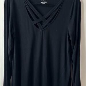AMERICAN EAGLE SOFT & SEXY LARGE BLACK LONG SLEEVE SHIRT TOP